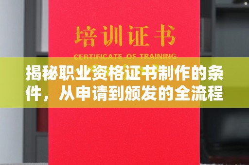 鄂托克旗揭秘职业资格证书制作的条件，从申请到颁发的全流程解析
