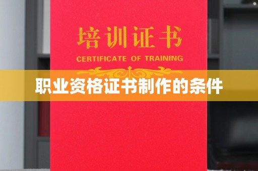 鄂托克旗职业资格证书制作的条件